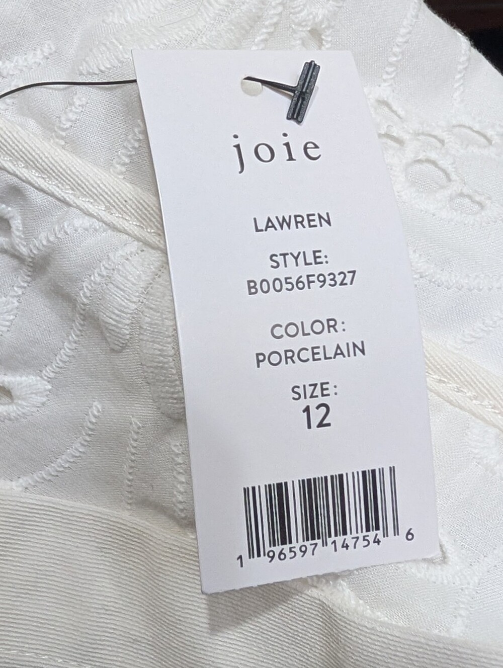 Joie Lawren Eyelet Shorts White Porcelain Floral Embroidered Cotton Size 12 NWT - Picture 8 of 10